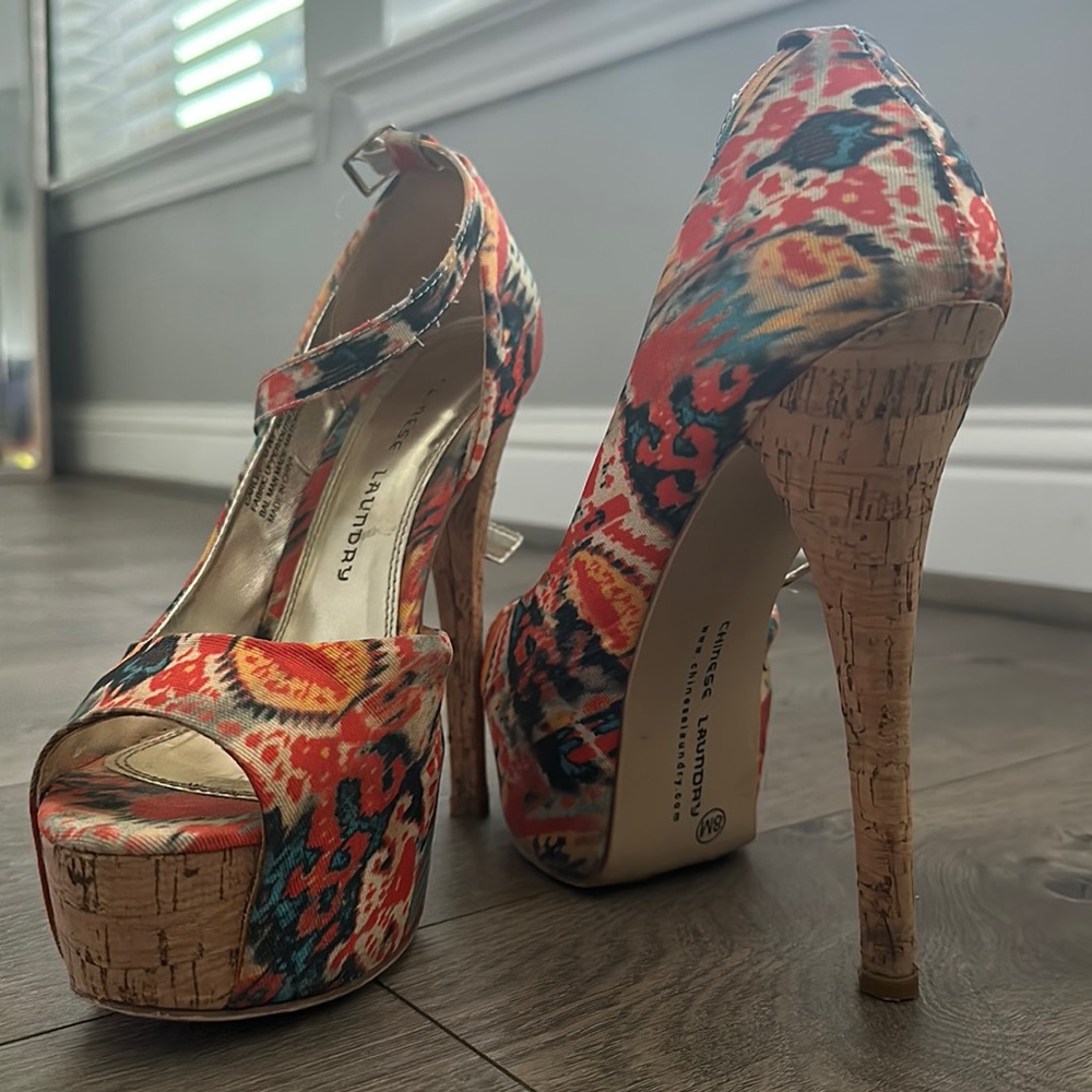 Women’s Multi Colored Cork Stilettos